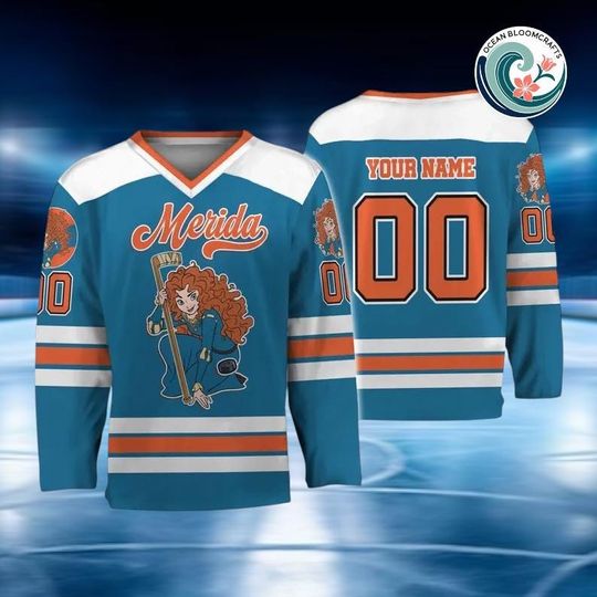 Discover Custom Disney Princess Brave Simple Hockey Jersey, Custom Disneyland Hockey Jersey, Hockey Team, Gift for Disney Fans