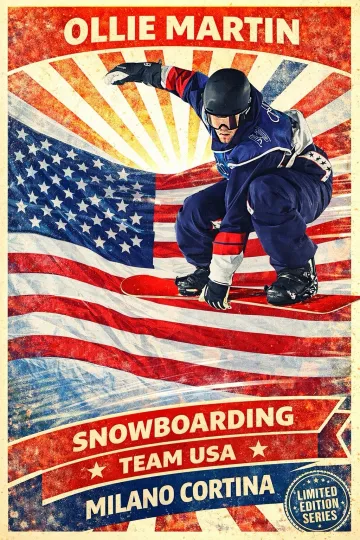 Discover OLLIE MARTIN Team USA Snowboarding Milano Cortina Wall Art Print
