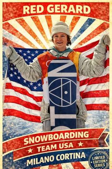 Discover RED GERARD Team USA Snowboarding Milano Cortina Wall Art Print