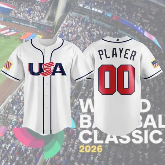 Discover HOT! Custom USA Team Baseball Champs 2026 White AOP Fan Made