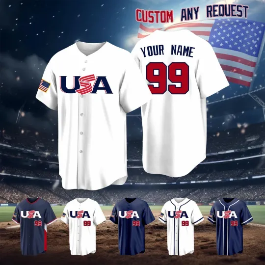Discover Custom Baseball Jersey Personalized Team Name Number USA Baseball Uniform Team