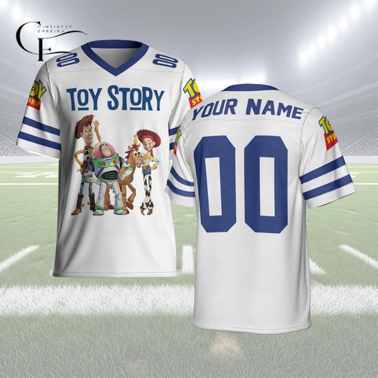 Discover Personalized Toy Story Football Jersey, Custom Disney Toy Story Football Shirt, Football Team Outfit for Kids & Adults, Birthday Gift