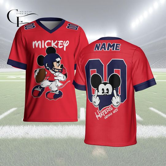 Discover Mickey Mouse Custom Football Jersey, Personalized Name Number Disney Sports Shirt, Game Day Fan Gift