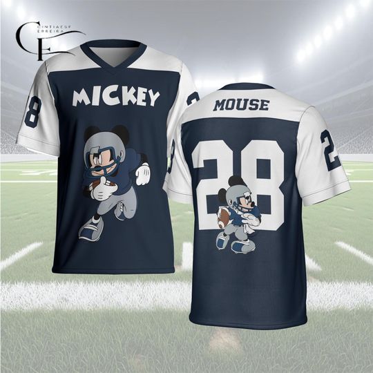 Discover Mickey Mouse Football Jersey, Custom Name Number Disney Football Shirt, All Over Print Jersey, Mickey Sports Fan Gift