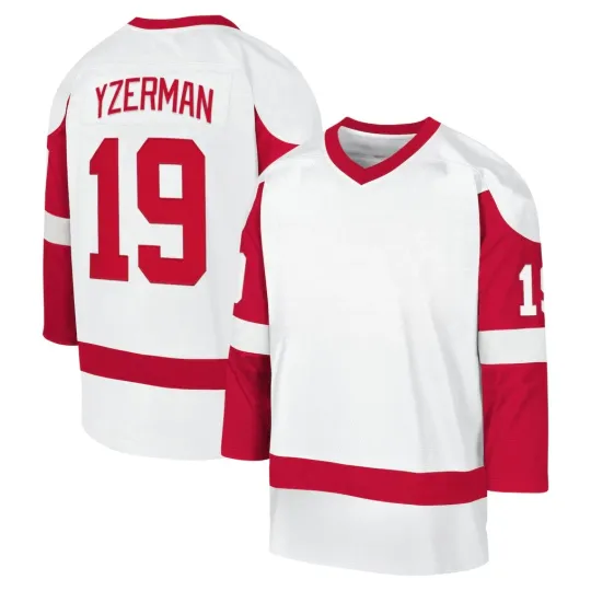 Discover Men's #19 Yzerman White 1983-84 Blue Line Stitched Jersey