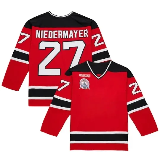 Discover Custom Men's #27 Niedermayer Red 2000/01 Power Play Jersey