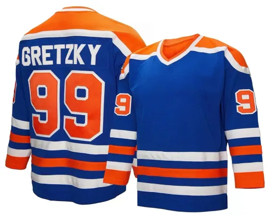 Discover Men's #99 Gretzky 1979 Blue Power Play Vintage Jersey