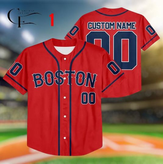 Discover Personalized Boston Baseball Jersey, Custom Name and Number Boston Jersey, Boston Fans Game Day Baseball Shirt