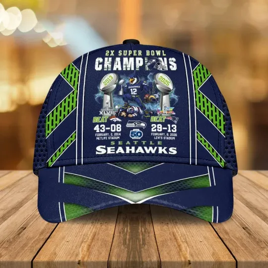 Discover Seahawks 2025 Super LX Champions Classic Cap