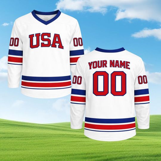 Discover Custom USA Hockey Jersey with Name and Number, Team USA Hockey Jersey