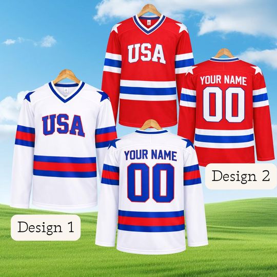 Discover Team USA Hockey Jersey, Custom USA Hockey Jersey with Name and Number, Hockey Practice Jersey