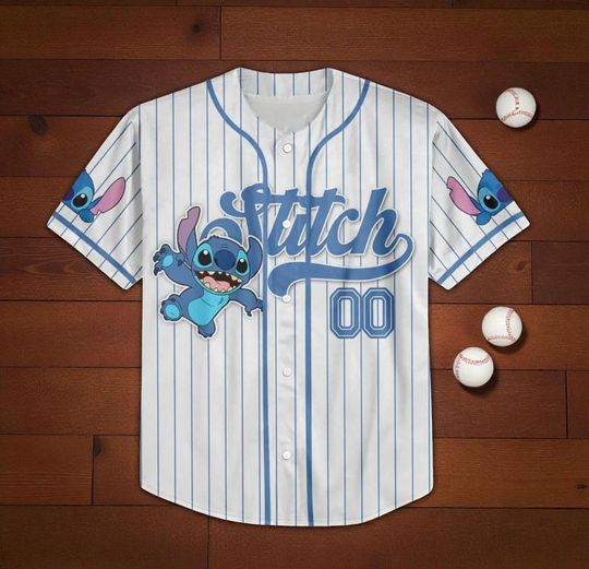 Discover Personalize Disney Stitch Jersey, Custom Kid Youth Adult Disney Jersey, Disney Baseball Jersey, Gifts for Disney Fans, Cute Stitch Jersey