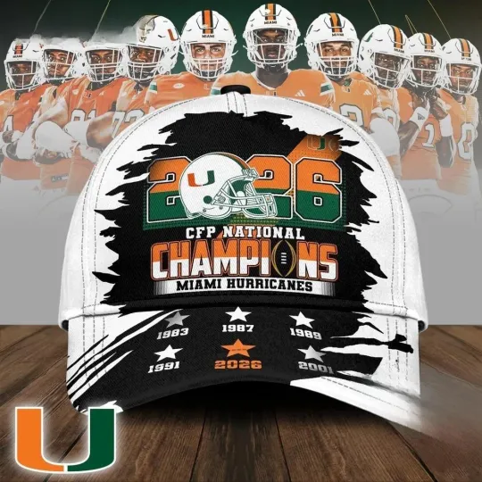 Discover Hurricanes   2026 CFP National Champions Baseball Cap