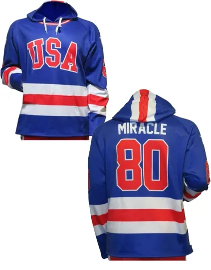 Discover New Reprint Miracle USA 1980 Jersey Adult Hockey HOODIE MEN