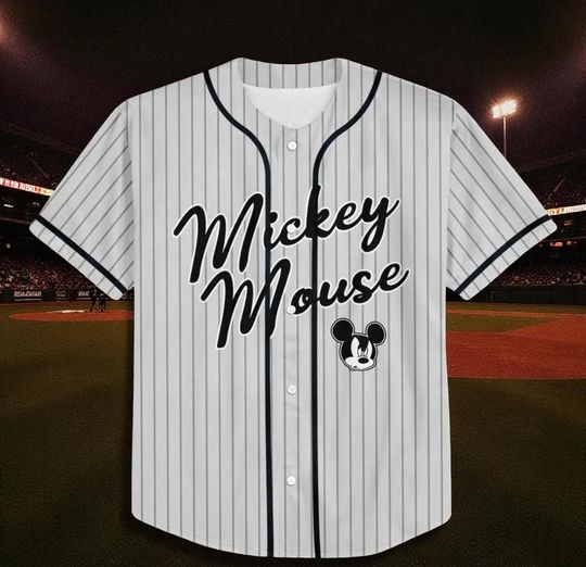 Discover Personalize Disney Mickey Mouse Baseball Jersey, Custom Kid Youth Adult Baseball Family Team Jersey, Disneyland Cute Birthday Gift