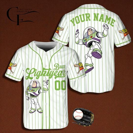Discover Custom Disney Buzz Lightyear Toy Story Baseball Jersey, Baseball Jersey Team, Disney Baseball Team Outfit, Gift for Kids, Disneyland Trip