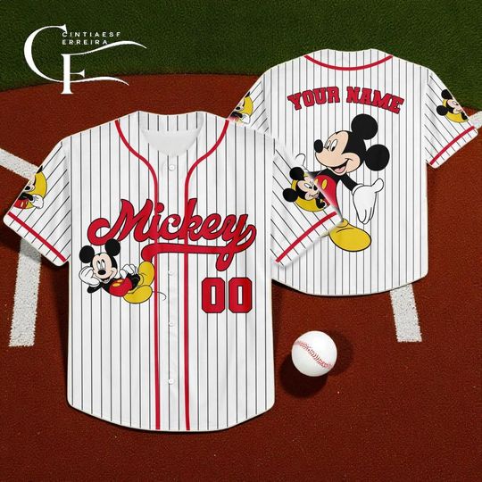 Discover Custom Disney Mickey Mouse Jersey for Family Matching Disneyland Jersey, Birthday Outfit, Personalized Name & Number, Mickey Mouse Park