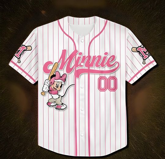 Discover Custom Minnie Baseball Jersey, Custom Disneyland Jersey, Baseball Team, Mickey Mouse Birthday, Gift for Disney Fans