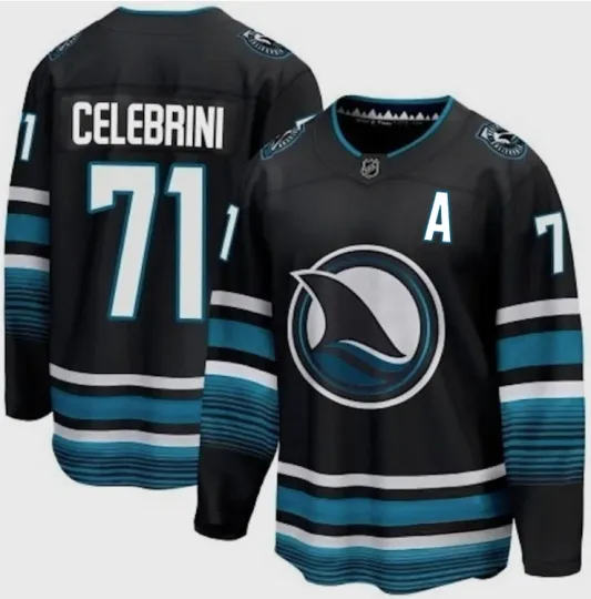 Discover Macklin Celebrini San Jose Premium Alternate Jersey- Multiple Sizes
