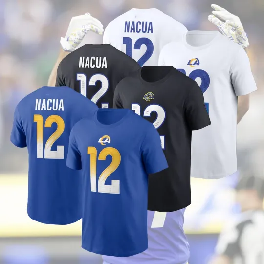 Discover Nacua#12 Los Angeles R Player Name & Number Double Sided T-Shirt
