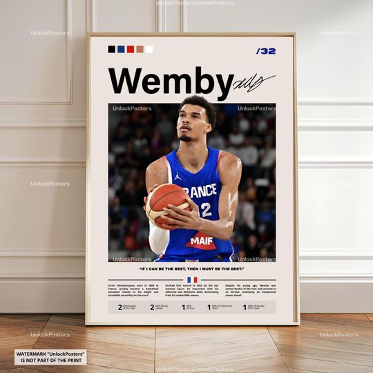 Discover Victor Wembanyama Poster, France National Basketball Team, Prints French Basketball Print, Team France Wall Art, Wembanyama Decor, Les Bleus