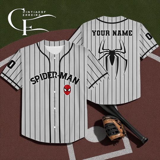 Discover Personalize Spiderman Jersey, Custom Kid Youth Adult Disney Jersey Spider Man Jersey, Baseball Jersey, Gift for Disney Fans