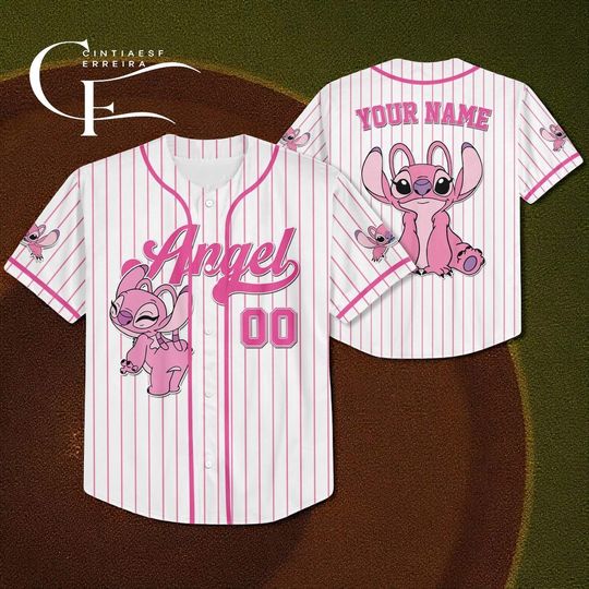 Discover Angel Stitch Baseball Jersey, Custom Kids Adult Gift