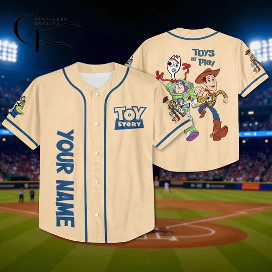 Discover Personalize Toy Story Toys At Play Jersey, Custom Kids, Youth, Adult Disney Baseball Jersey Sports Outfits Cute Gifts For Fans Disney