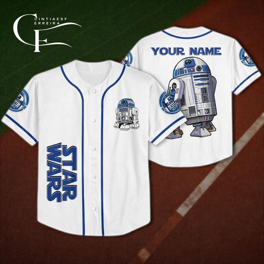Personalize Star Wars Astromech Droid R2-D2 Custom Kids, Youth, Adult Disney Baseball Jersey Sports Cute Gifts For Fans Disney