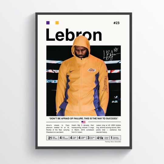 Discover LeBron James Poster, Lakers Fan, Basketball Print, Basketball Legend Decor, Sports Artwork, LeBron Wall Art, LeBron James, Basketball