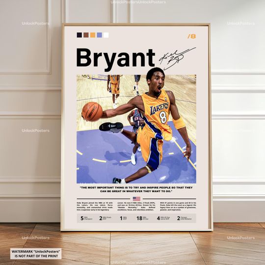 Discover Kobe Bryant Poster, Lakers Legend, Basketball Print, NBA Decor, Basketball Artwork, Kobe Wall Art, Kobe Bryant Print, Iconic Athlete