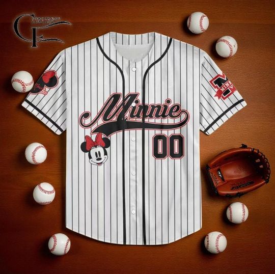 Discover Custom Disney Minnie Mouse Cute Jersey, Personalize Disneyland Jersey, Baseball Team, Mickey Mouse Birthday, Gift for Disney Fans