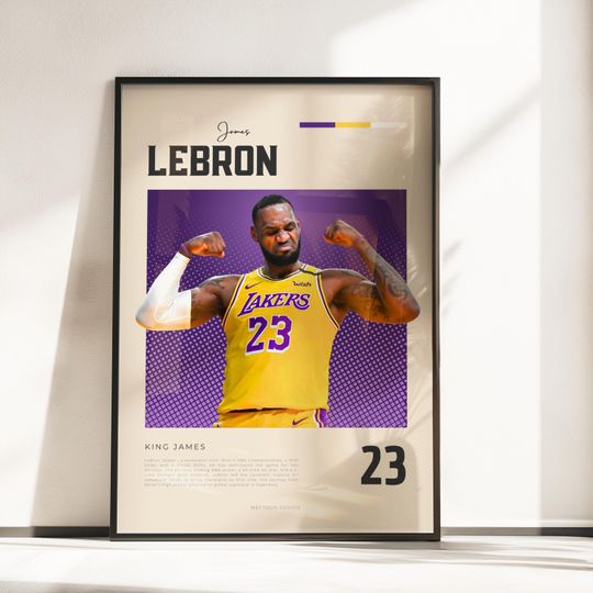 Discover Retro Vibes Poster of LeBron James | Basketball Legend