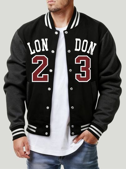 Discover London Number 23 Design Autumn Baseball Jersey Male Fashion Button Top Vintage Loose Jacket Fleece Comfortable Sportswears