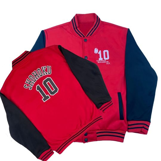 Discover Anime Shohoku #10 SAKURAGI Basketball Jacket Mens Sports Outdoor Overcoat Fleece Baseball Hoodies Red