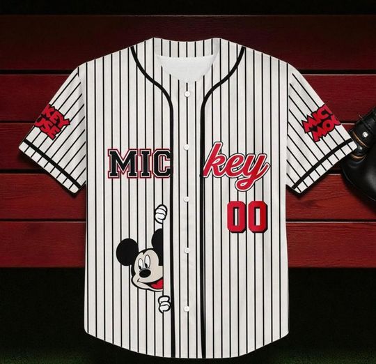 Discover Personalize Disney Mickey Mouse Jersey, Custom Kid Youth Adult Baseball Family Team Jersey, Disneyland Cute Birthday Gift