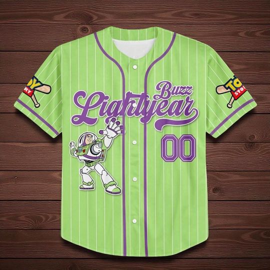 Discover Custom Disney Buzz Lightyear Toy Story Baseball Jersey, Baseball Jersey Team, Disney Baseball Team Outfit, Gift for Kids, Disneyland Trip