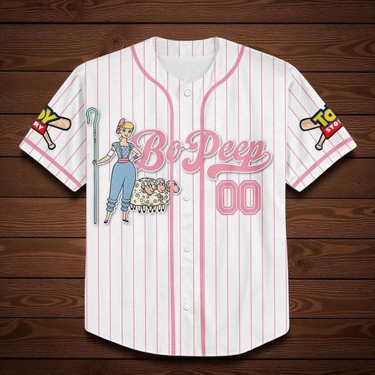 Discover Custom Disney Toy Story Bo Peep Baseball Jersey, Disney Baseball Jersey Team Outfit Pixar Toy Story Gift For Fan