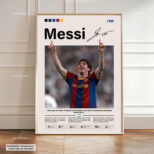 Discover Lionel Messi Poster, Ballon d'Or Winner, Barcelona Football Print, Argentine Football Wall Art, FC Barcelona Decor, Messi Football, Artwork
