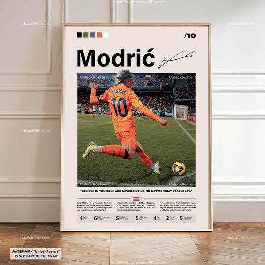 Discover Luka Modric Poster, Modric Real Madrid Wall Art, Real Madrid Print, Modric Real Madrid Decor, Football Fan Gift Idea, Soccer Print