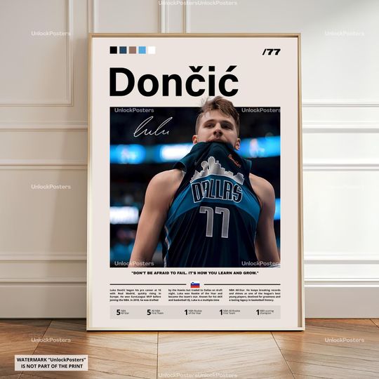 Luka Doni Poster, NBA MVP, Dallas Mavericks Basketball Print, Slovenian Basketball Wall Art, Sports Decor, Basketball, Luka doncic Print