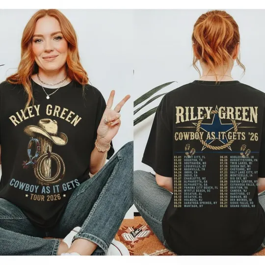 Discover Riley Green Shirt Cowboy as It Gets Tour 2026, Country Music Fan Gift T-Shirt