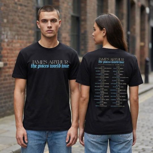 Discover James Arthur The Pisces World Tour T-Shirt | 2025 2026 UK & Europe Concert Dates | Double Sided Music Merch | Fan Gift Tee