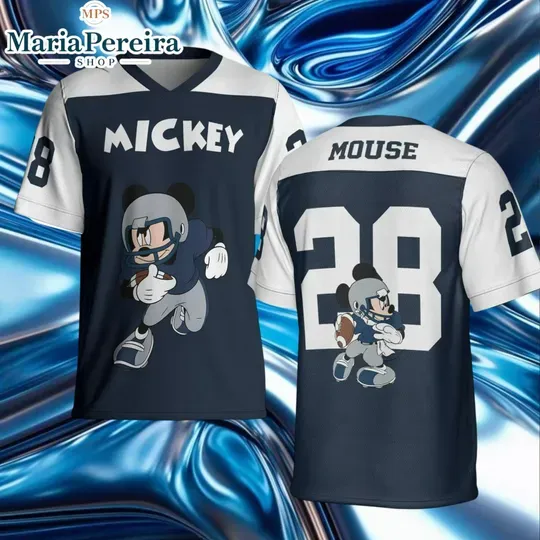 Discover Mickey Mouse Football Jersey, Custom Name Number Disney Football Shirt, Mickey Sports Fan Gift