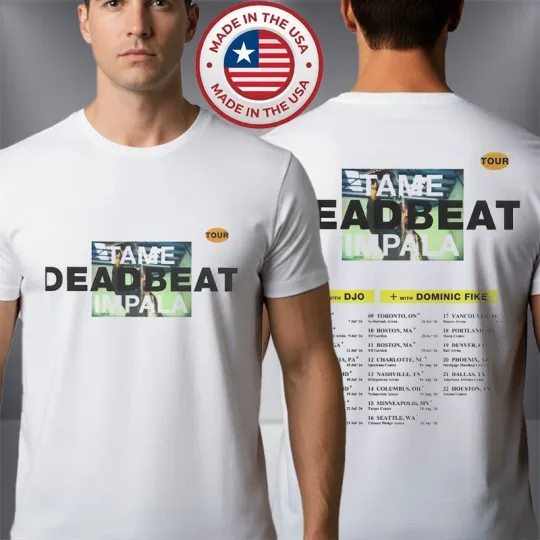 Discover Tame Impala Deadbeat US Tour 2026 Schedule Tour Dates T-Shirt