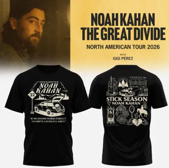 Discover Noah Kahan Stick Season Tour 2026 T-Shirt