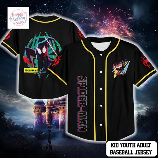 Discover Personalize Spider Man Across the Spider Verse Miles, Disney Baseball Jersey Sports
