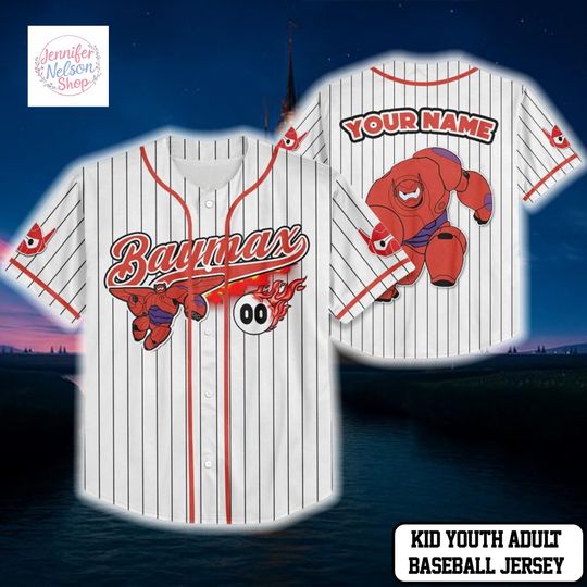 Discover Personalize Big Hero Baymax Action White, Disney Baseball Team Outfit, Gift for Kids