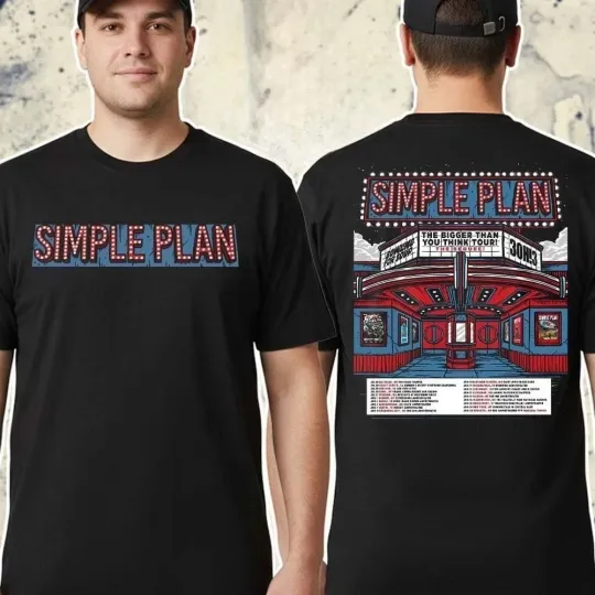 Discover Simple Plan Bigger Than You Think Tour 2026 T shirt