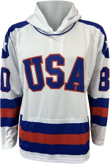 Miracle on Ice USA Hockey 1980 Lightweight White Hoodie